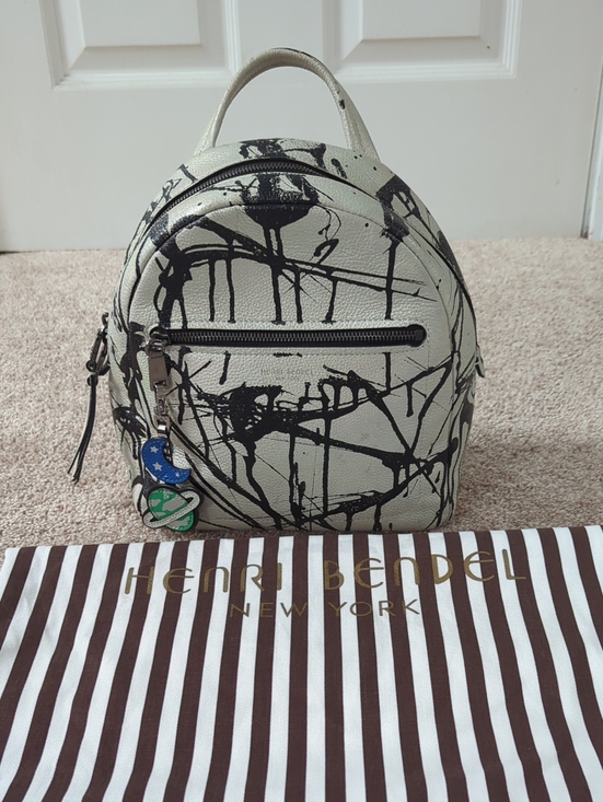 henri bendel Handbags - Henri Bendel "About Town" Splatter Print Mini Backpack With Storage Bag